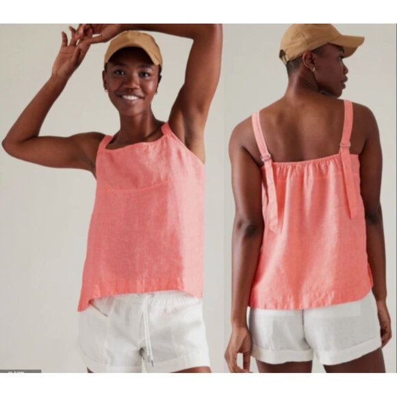 Athleta Sunset Glow Voyager Retreat Linen Tank Top Sz Large & Jogger Pants Sz 12 - Picture 3 of 16
